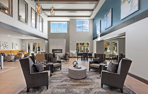 the preserve at gateway living room with couches and chairs