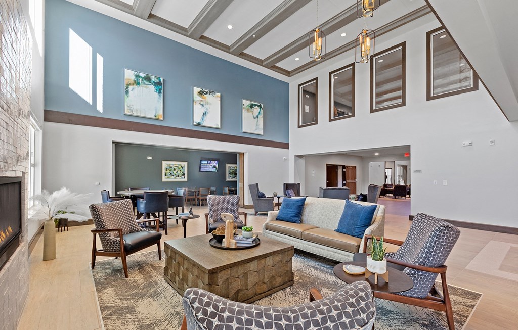 Clubroom seating area at Stonepointe 55+ Apartments, Lithonia, GA