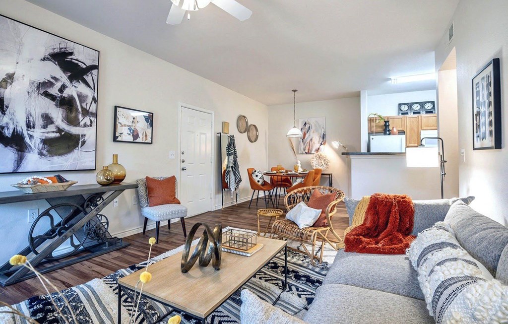 Modern Living Room at Stoneridge Apartments, Texas, 78660
