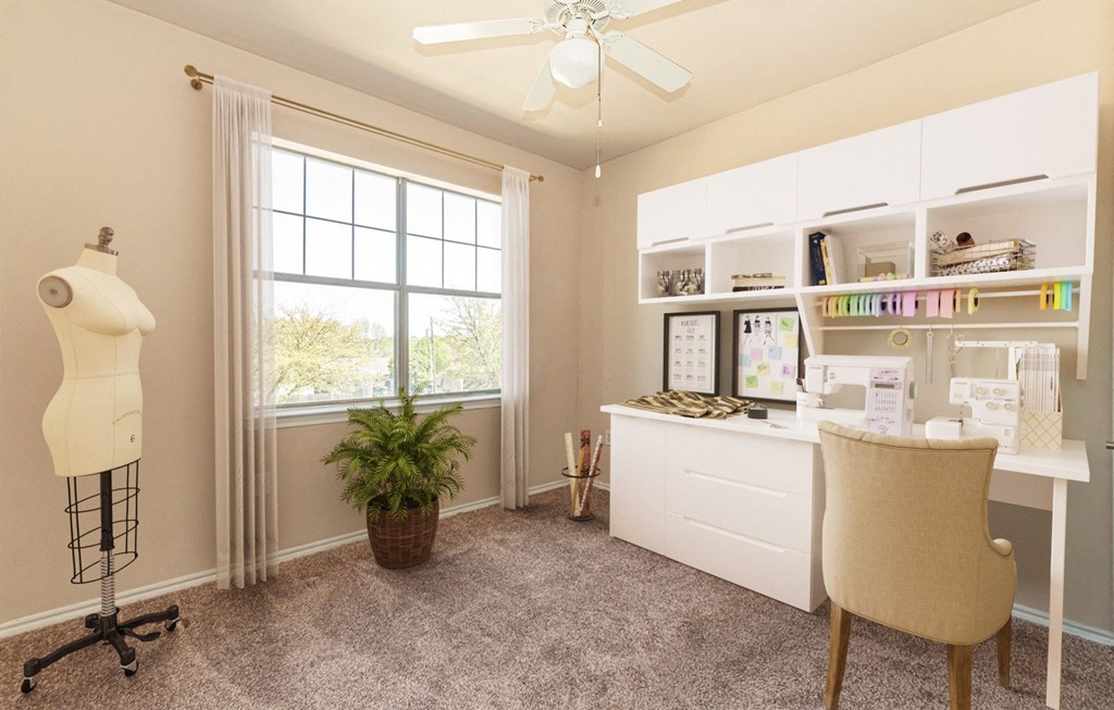 Work Desk at The Cesera 55+ Apartments, Texas