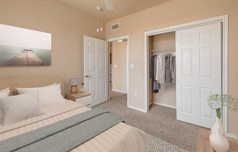 Dominium-The Portofino-Bedroom at The Portofino 55+ Apartments, Pasadena Texas