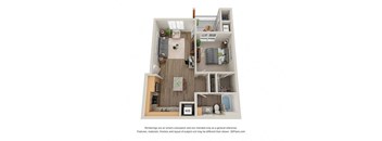 Timbers at Hickory Tree 1 Bedroom Floor Plan