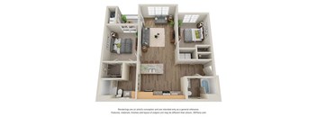 Timbers at Hickory Tree 2 Bedroom Floor Plan