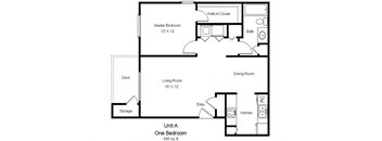 Traditions Denver_1 Bedroom Floor Plan