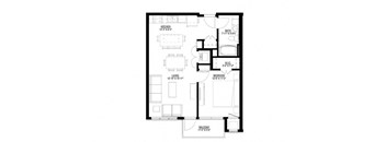 Union Flats_1 Bedroom Floor Plan
