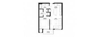 1 Bedroom Floor Plan at Union Flats, Minnesota, 55114