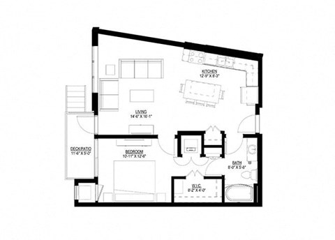 Union Flats_1 Bedroom Floor Plan