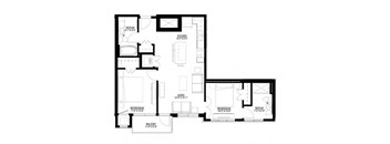 2 Bedroom Floor Plan at Union Flats, St. Paul, MN