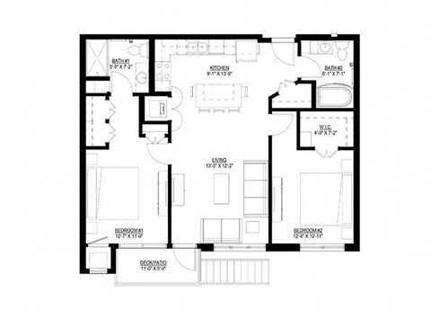 Union Flats_2 Bedroom Floor Plan