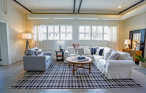 Living Area With Sofa at Upper Post Flats, Fort Snelling, MN 55111