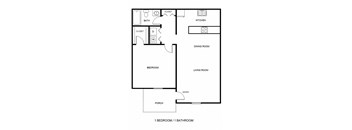 Valley Hill_1 Bedroom Floor Plan
