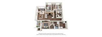 Ventura at Tradewinds_Three Bedroom (C1) Floor Plan at Ventura at Tradewinds, Midland, TX