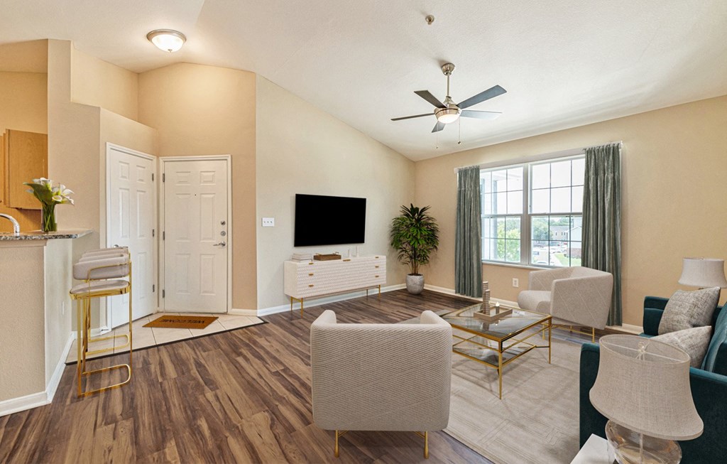 Model Living Room at Vermillion Apartments, Houston, TX 77021