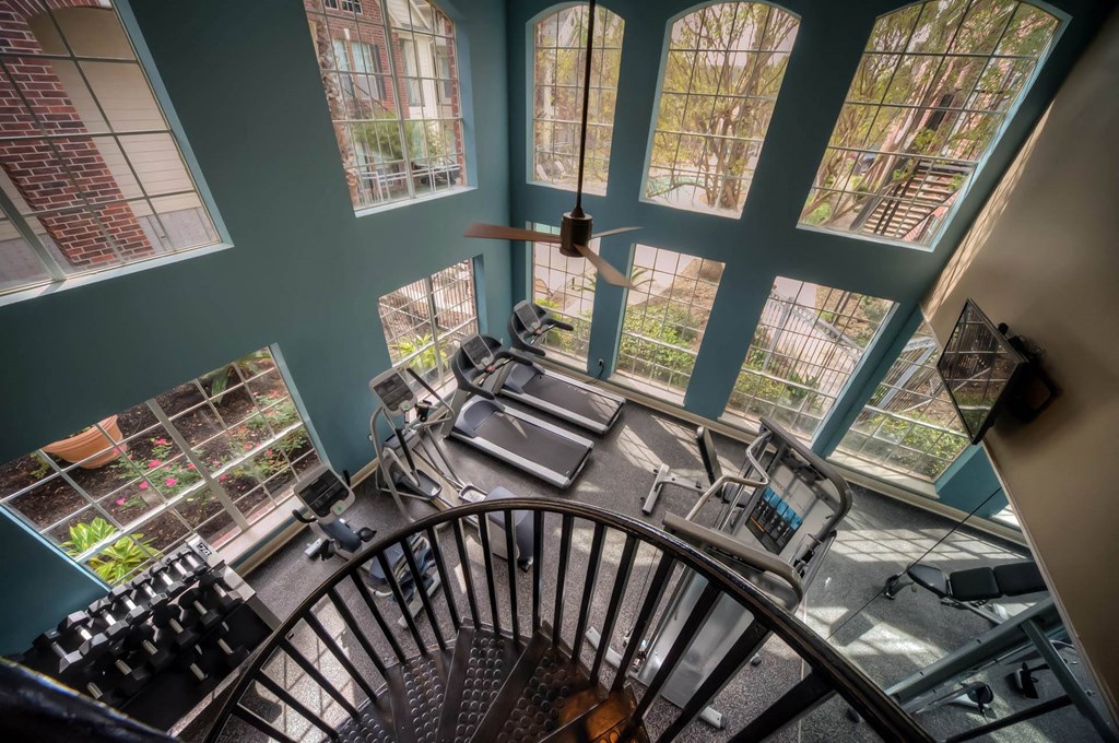 Fitness Center With Equipments at Villa Springs, Houston, TX, 77090