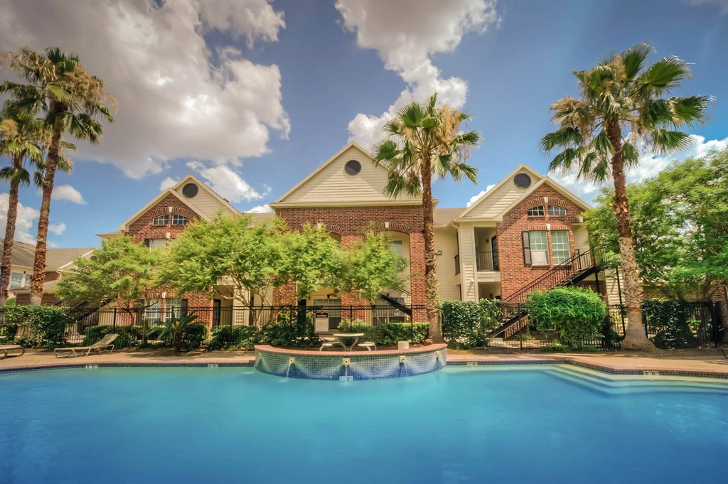 Pool Front View at Villa Springs, Houston, TX