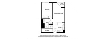 Village Green_1 Bedroom Floor Plan