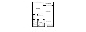 Village Green_1 Bedroom Floor Plan