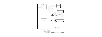 Village of Delray_1 Bedroom Floor Plan