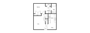 Village of Kaufman_1 Bedroom Floor Plan