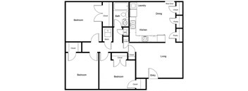 Village of Kaufman_3 Bedroom Floor Plan