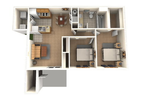 Waterview_2 Bedroom Floor Plan