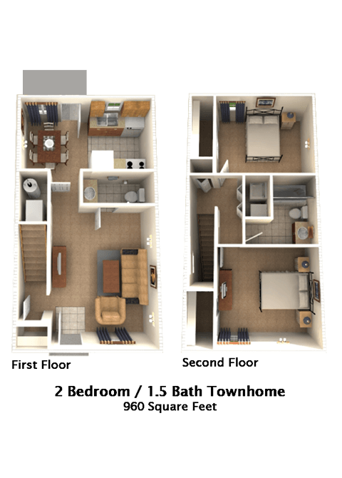 Waterview_Two Bedroom Townhome