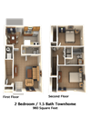 Waterview_Two Bedroom Townhome