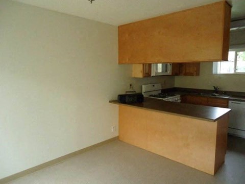 a kitchen with a counter top and a sink