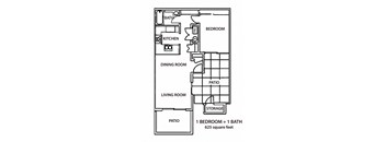 Westview Terrace_1 Bedroom Floor Plan