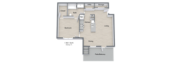 Windy Ridge_1 Bedroom Floor Plan