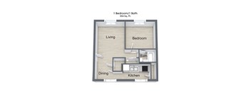 Woodside Village_1 Bedroom Floor Plan