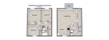 Woodside Village_3 Bedroom Floor Plan