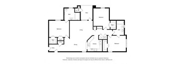 Dominium_Capitol Crossing_3 Bedroom Floor Plan at Woodway Square, Austin, TX