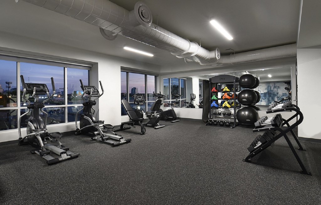 Gym at 900 at Cleveland Park Apartments, Nashville, Tennessee