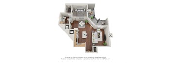 1 bed 1 bath 1C Floor Plan at 900 at Cleveland Park, Nashville, TN