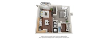 1 bed 1 bath 1H Floor Plan at 900 at Cleveland Park, Nashville, TN