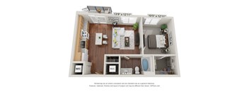 1 bed 1 bath 1K Floor Plan at 900 at Cleveland Park, Tennessee, 37207