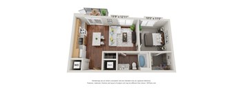 1 bed 1 bath 1L Floor Plan at 900 at Cleveland Park, Tennessee