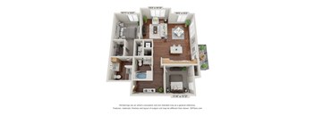 2 bed 2 bath 2C Floor Plan at 900 at Cleveland Park, Nashville, 37207