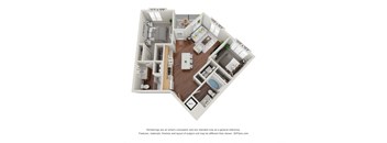 2 bed 2 bath 2E Floor Plan at 900 at Cleveland Park, Tennessee, 37207
