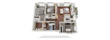 3 bed 2 bath 3A Floor Plan at 900 at Cleveland Park, Nashville, TN