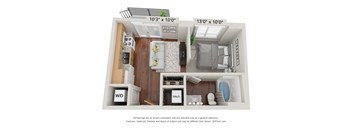 Studio 0C Floor Plan at 900 at Cleveland Park, Tennessee, 37207