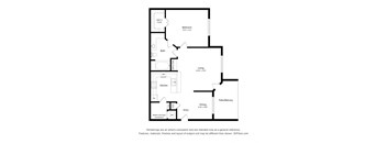 1 Bedroom 1 Bath Floor Plan at Alexander at Stonecrest Apartments, Lithonia, GA