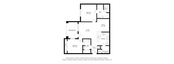 2 Bedroom 2 Bath Floor Plan at Alexander at Stonecrest Apartments, Lithonia, 30058