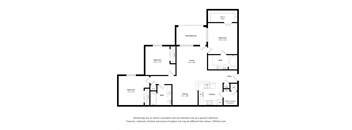 3 Bedroom 2 Bath Floor Plan at Alexander at Stonecrest Apartments, Lithonia, Georgia