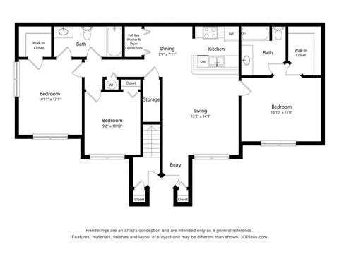 3 bedroom floor plan at Aria Landings, Fort Myers