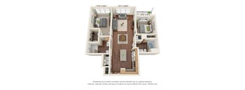 Ashlynn Ridge_3D_2 Bedroom B3-ADA Floor Plan