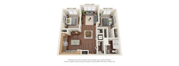 Ashlynn Ridge_3D_2 Bedroom B7 Floor Plan