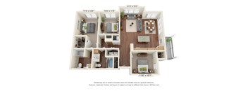Ashlynn Ridge_3D_3 Bedroom C1-ADA Floor Plan