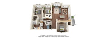 Ashlynn Ridge_3D_3 Bedroom C1 Floor Plan